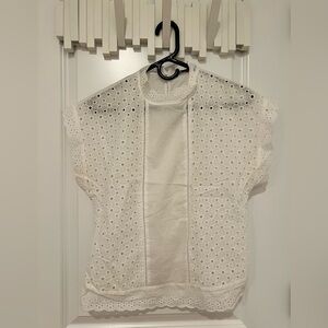 Zara Cute White Lace Detail Top